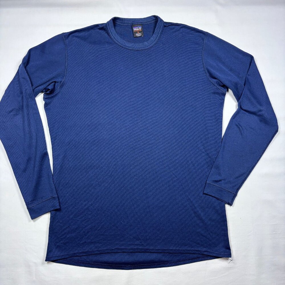 Vintage Patagonia Capilene Blue Base Layer Shirt Made in USA Mens Medium Hiking